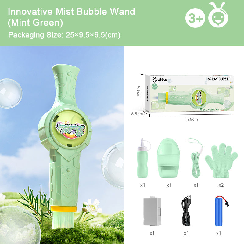 Mist Bubble Machine for Kids – Elastic Bubble Fog Wand, Smoke Bubble Sword, Interactive STEM Toy with Lights & Music, Parent-Child Fun, Outdoor Summer Play, Birthday Gift for Boys & Girls